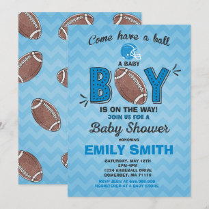 Football Baby Shower Invitation Sport Baby Shower