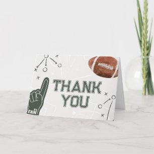 Football Baby Shower Letterpress Thank You Card