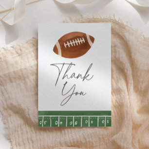 Football Baby Shower Letterpress Thank You Card