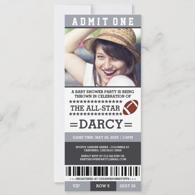 Football Baby Shower Party Invites (Front)