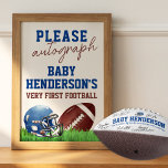 Football Baby Shower Please Autograph The Football Photo Print<br><div class="desc">Have your guest sign baby's first football for a keepsake! Place this sign near the autograph station for an awesome party element. This is the perfect way to celebrate the arrival of your future all-star player! The sign features a playful design with football graphics and your personal message.</div>