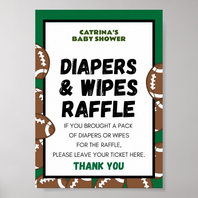 Football Baby Shower Sign (Front)
