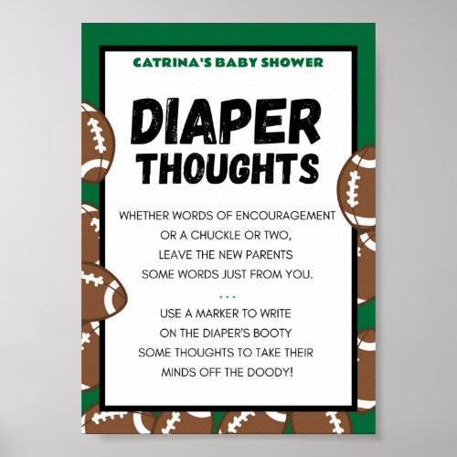 Football Baby Shower Sign