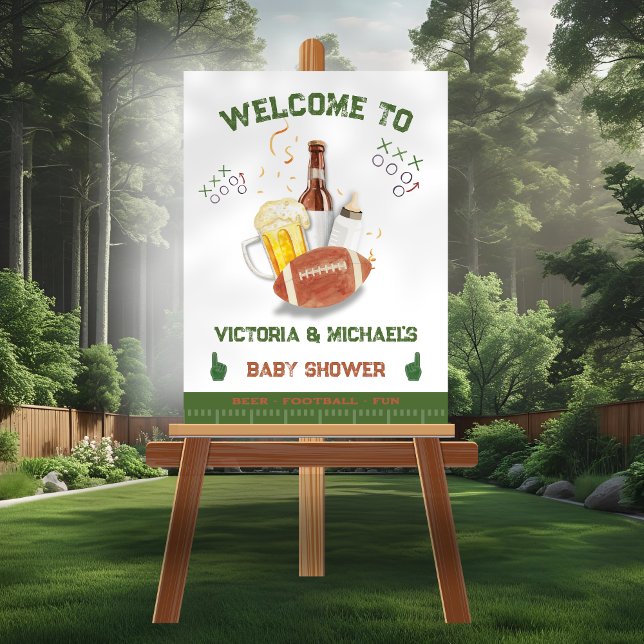 Football Baby Shower Tailgate couples Game Day Poster (Creator Uploaded)