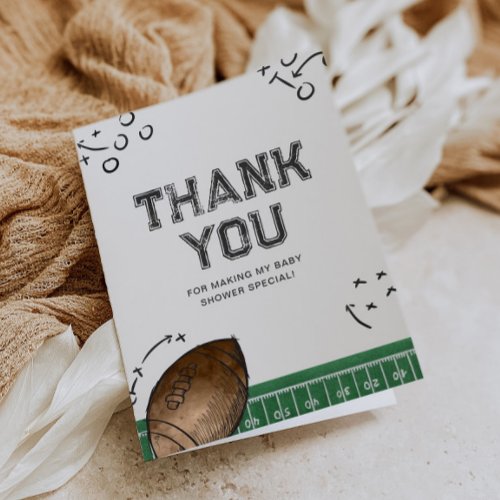 Football Baby Shower Thank You Card