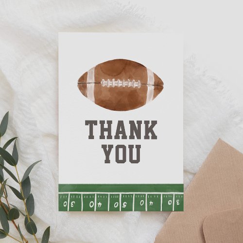 Football Baby Shower Thank You Card