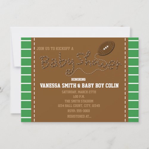 FOOTBALL BABY SHOWER Typography Party Invitation