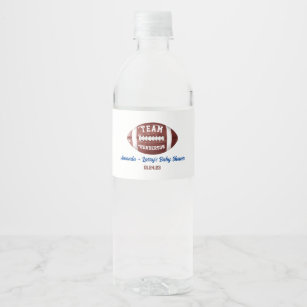 Football Baby Shower Water Bottle Label