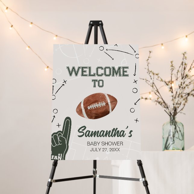 Football Baby Shower Welcome Sign (In Situ (Stand))