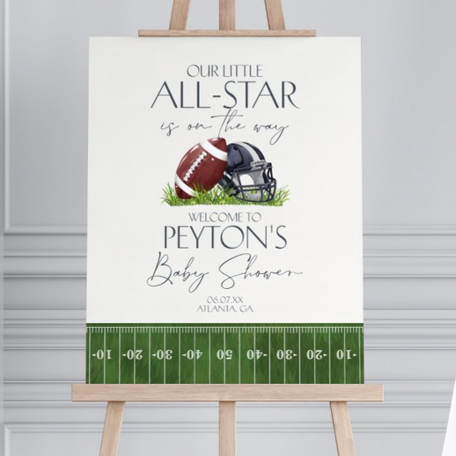 Football Baby Shower Welcome Sign Printable Templa (Creator Uploaded)
