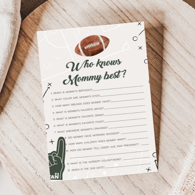 Football Baby Shower Who knows Mommy Best Game (Football Sports Baby Shower Who knows Mommy Best Game)
