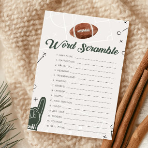 Football Baby Shower Word Scramble Game