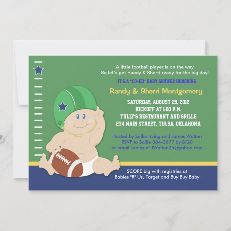 Football Baby Sports Theme Baby Shower Invite Zazzle