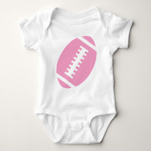 FOOTBALL BABY White   Front Pink Football Graphic Baby Bodysuit