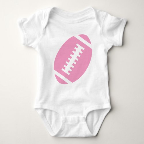 FOOTBALL BABY White  Front Pink Football Graphic Baby Bodysuit