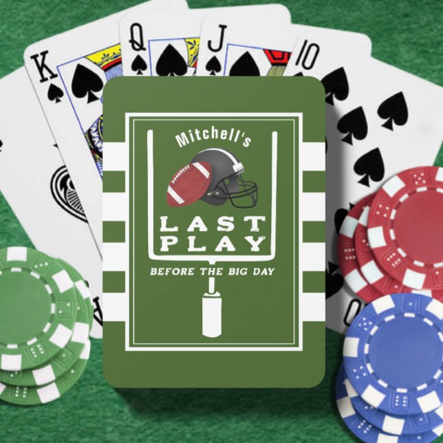 Football Bachelor Party Last Play Before Big Day Poker Cards (Football Bachelor Party Last Play Before Big Day Poker Cards
)