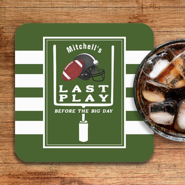 Football Bachelor Party Last Play Before Big Day Square Paper Coaster (Football Bachelor Party Last Play Before Big Day Square Paper Coaster
)