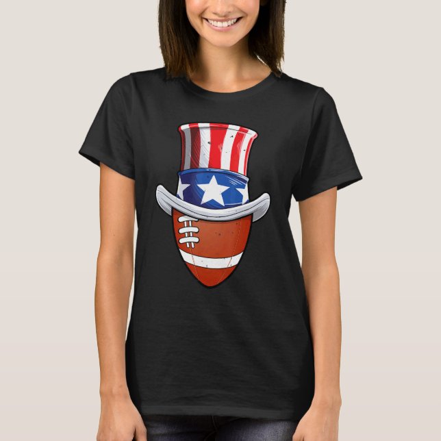 Football Ball 4th Of July Uncle Sam Men American F T-Shirt (Front)