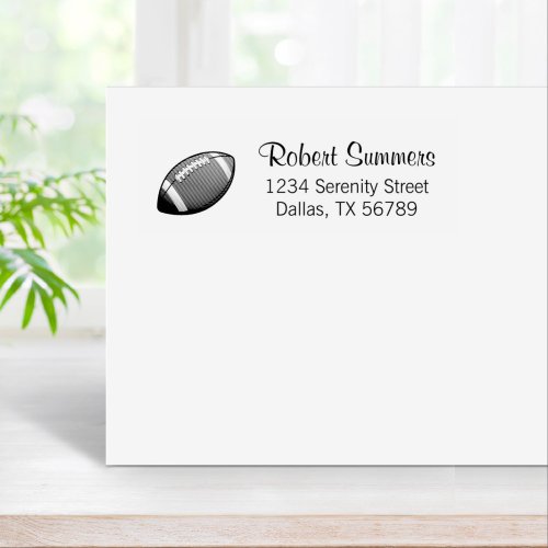 Football Ball Address Rubber Stamp