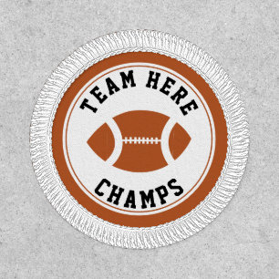 Football ball champs and team name patch