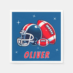 Football Ball Helmet Cartoon Birthday Party Napkins