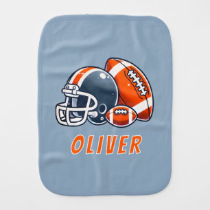 Football Ball Helmet Cartoon Boy Baby Burp Cloth