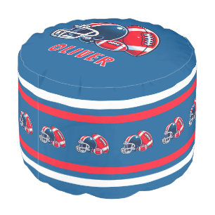 Football Ball Helmet Cartoon Sports Name  Pouf