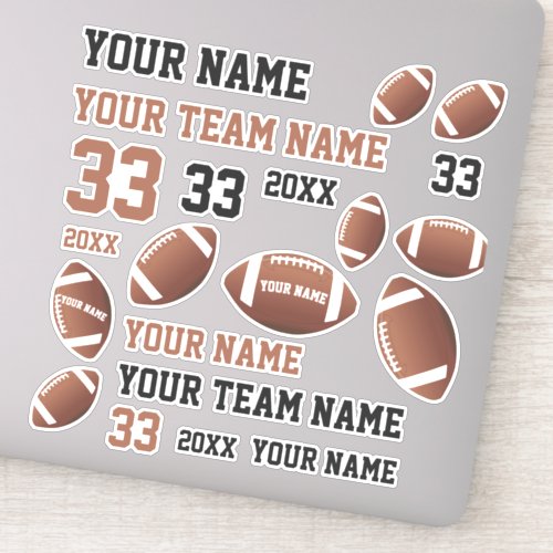 Football Ball Player Team Name Number Kids Sticker