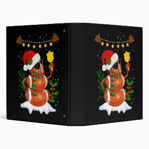 Football ball Snowman Santa Hat Merry Christmas 3 Ring Binder