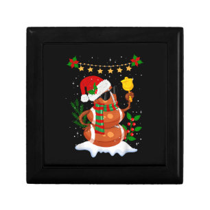 Football ball Snowman Santa Hat Merry Christmas Gift Box