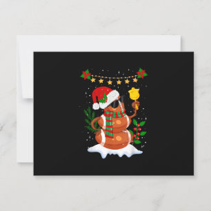 Football ball Snowman Santa Hat Merry Christmas RSVP Card