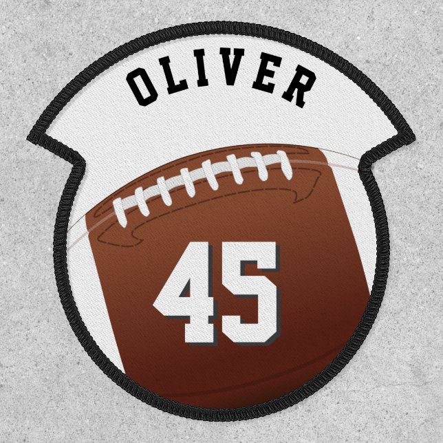 Football Ball Sports Player Name Number Patch (Front)