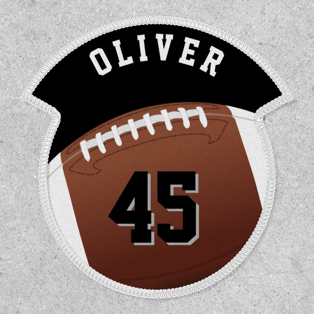 Football Ball Sports Player Name Number Patch (Front)