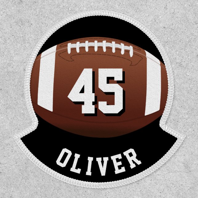 Football Ball Sports Player Name Number Patch (Front)