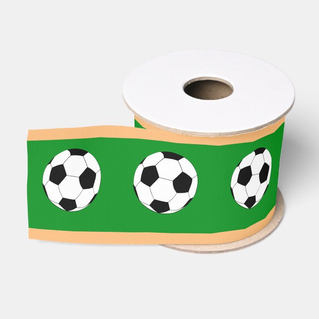 Football Ball Trendy Soccer fashion /Sports fans Grosgrain Ribbon (Spool)