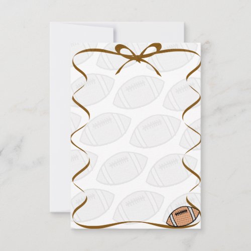 Football Balls Ribbon Blank Note Card