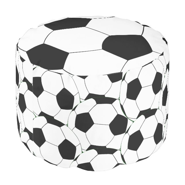 Football Balls Trendy Soccer ottoman /Kids Sports (Angled Back)