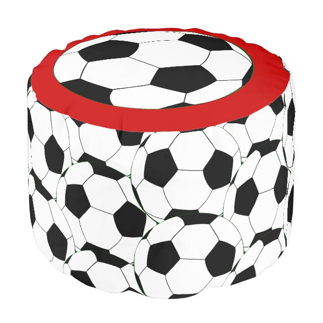 Football Balls Trendy Soccer ottoman /Kids Sports (Angled Front)