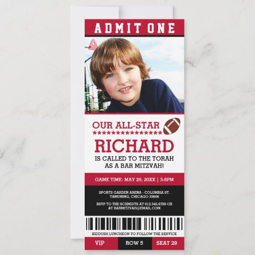 Football Bar Mitzvah Invites