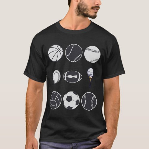 Football baseball soccer volleyball basketball T-Shirt
