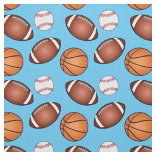 Football, Basketball and Baseball Love Fabric