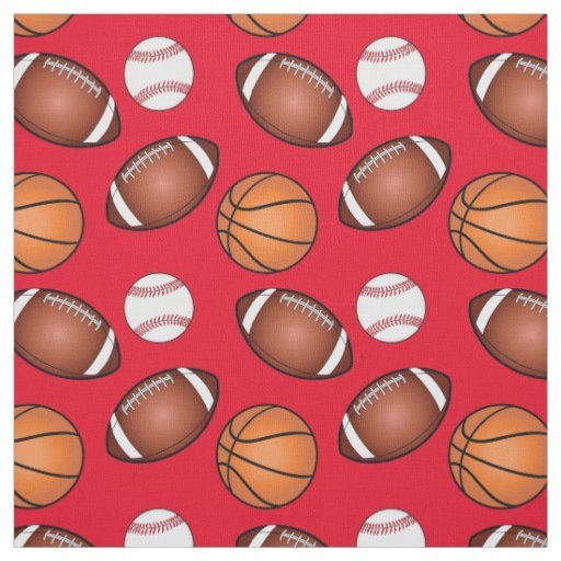 Football, Basketball and Baseball Love Fabric