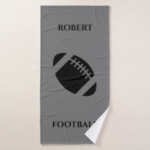 Football bath towel, personalized name. bath towel