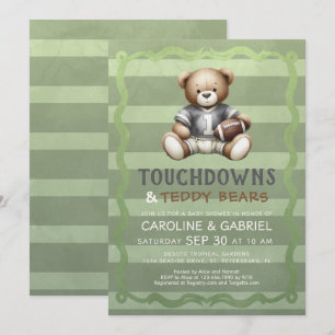 Football Bear Baby Shower Invitation