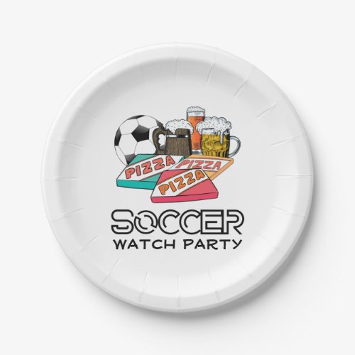Football Beer Pizza SOCCER WATCH PARTY Paper Plates