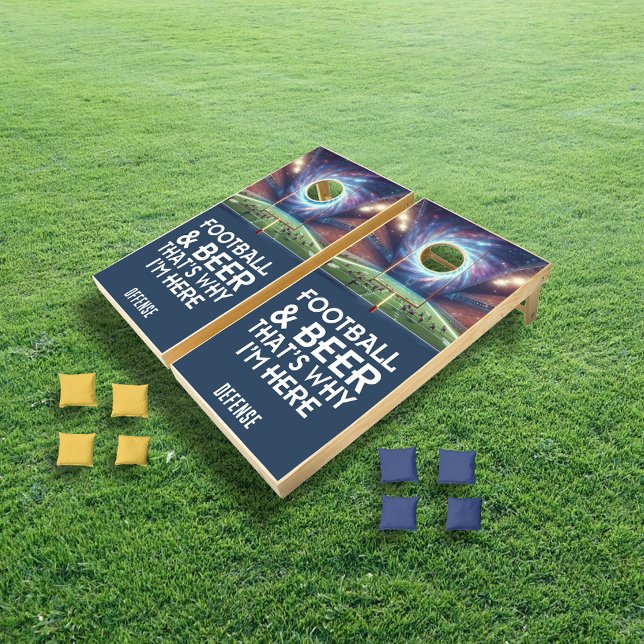 Football Beer That's Why I'm Here Cornhole Set (Creator Uploaded)