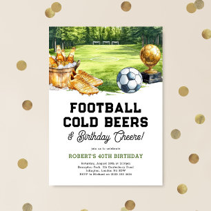 Football, Beers & Cheers Adult Birthday Invitation
