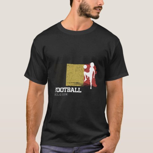 Football Belgium Flags Football Team Soccer Player T_Shirt