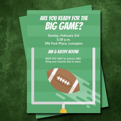 Football Big Game Watch Party Invitation
