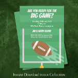 Football Big Game Watch Party Invitations<br><div class="desc">Invite all your rowdy friends to your game day party with these customizable party invitations - perfect for game day invitations,  tailgating and more. **INSTANT DOWNLOAD available in our collection. MATCHING coasters,  paper plates,  napkins and more in our store.</div>